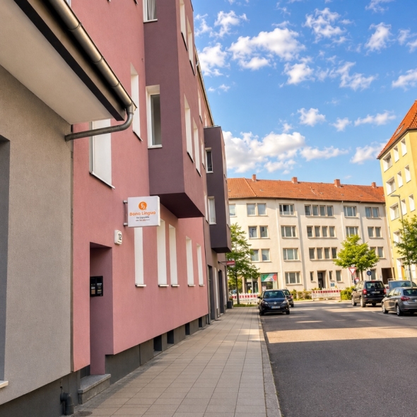 Außenansicht der Bona Lingua Logopädie-Praxis in der Stolzestraße, Hannover Südstadt